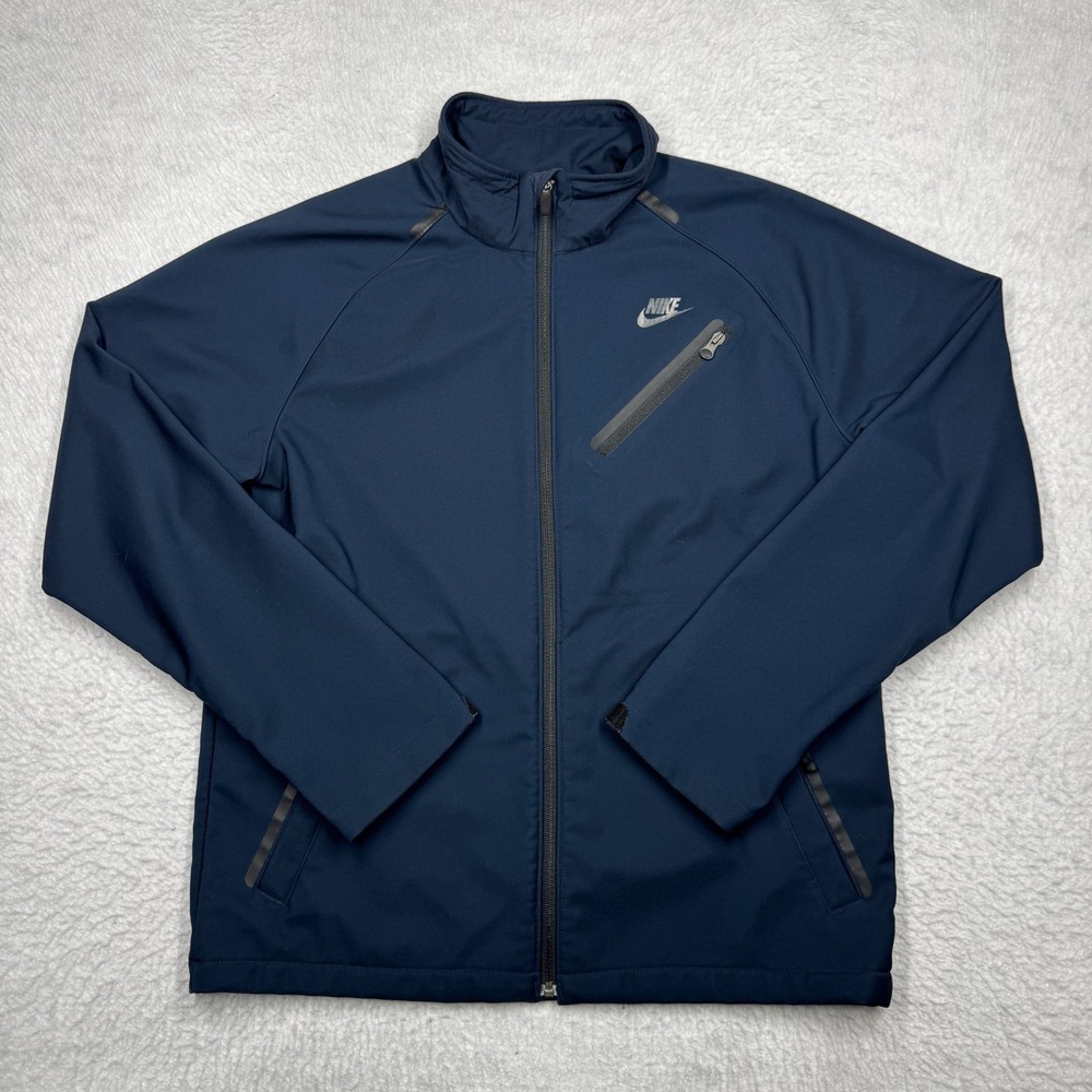 Nike Jacket Blue Dri-Fit Full Zip Track Running Athletic Training Blue Men's L